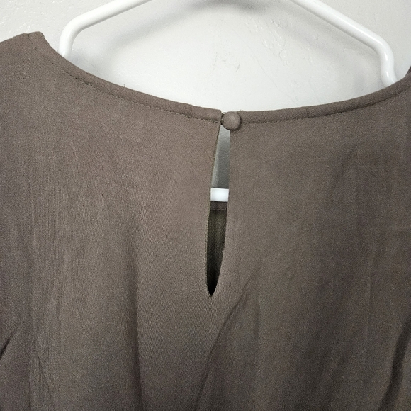 Andree by Unit Womens Small Olive Green Long Sleeve Dress Embroidery Floral Boho - Picture 7 of 8